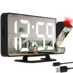 Izoxis-LED budilnik s projektorom i ogledalom – 4u1 digitalni sat, USB