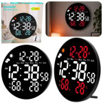 LEAN 31096 digitalni LED zidni sat 25,5 cm – temperatura, vlaga, datum