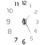 Srebrni 3D zidni sat modernog dizajna, XXL promjera 100 cm - NOVO !!!