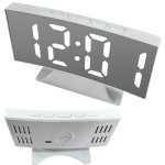 Verk Digitalni LED sat s alarmom i ogledalom bijeli USB
