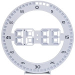 Verk-LED digitalni zidni sat s termometrom i USB napajanjem bijeli
