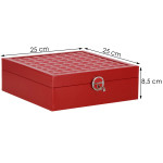 Kutija za nakit crvena 25,3x25,3x8,5 cm
