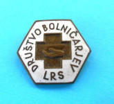 SLOVENIJA - DRUŠTVO BOLNIČARJEV (LRS) stara veća emajlirana značka