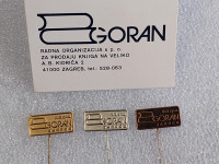 ZNAČKE - GORAN-Zagreb-komplet Zl-Sr-Br. u omotu. Mob