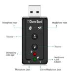 Zvučna kartica USB Sound Card Adapter Virtual 7.1 Channel 2x3.5mm