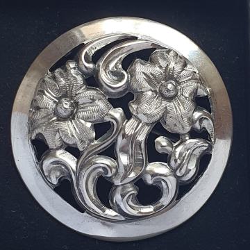 BROŠ CVIJETOVI SREBRO 835 SECESIJA