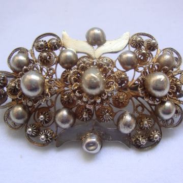 BROŠ FILIGRAN 19.st, Dalmacija ručni rad oko 1820-40