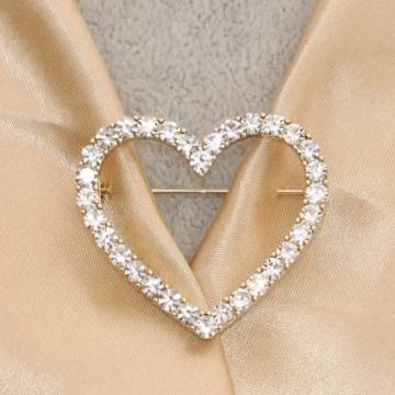 BROŠ SRCE S CIRKONIMA - NOVO