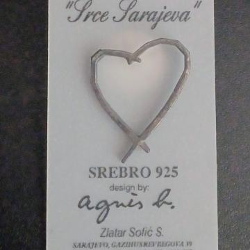 broš SRCE SARAJEVA - SREBRO 925 povodom filmskog festivala u Sarajevu