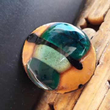 Broš-šešir keramika na bakru UNIKAT