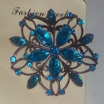 TIRKIZNO - PLAVI  BROŠ - NOVO