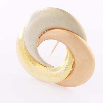 ZLATNI BROŠ 3 BOJE ZLATA "KLUPKO VUNE" 14K (585) 3,37g NOVO GOLD SHOP