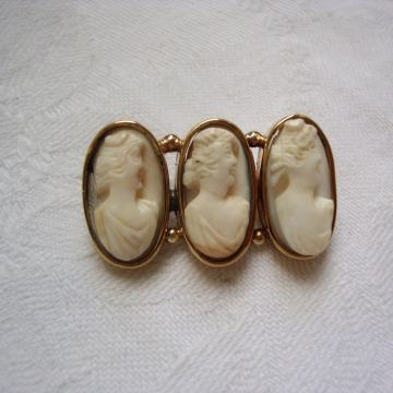 ZLATNI BROŠ - Staro 14 kt zlato kameo  585 zlato Art deko