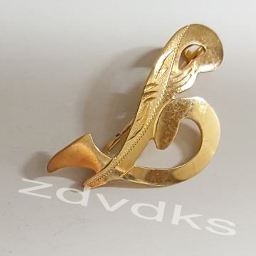 ZLATNI BROŠ, ZLATO 14 KARATNO, ČISTOĆE *585, VINTAGE