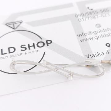 ZLATNI BROŠ ZNAK BESKONAČNOSTI 14K (585) 1,92g NOVO • GOLD SHOP •
