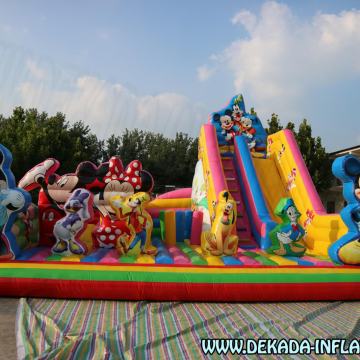 Napuhanac Mickey Mouse grad - Combo igraonica na napuhavanje 8m x 8m