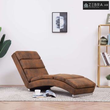 Ležaj od umjetne brušene kože smeđi - Smeđa 1