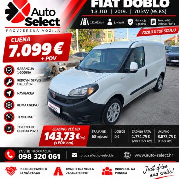 Fiat Doblo 1.3 JTD -130.000km - LEASING 0% UČEŠĆA - NAVI - KLIMA !!!