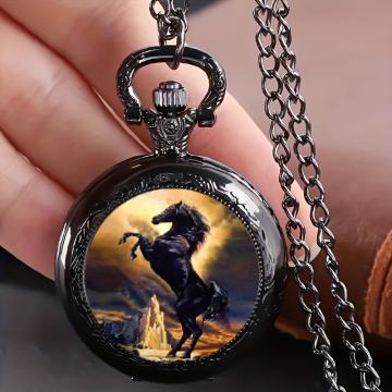 Džepni sat-Elegantni uzorak dvostrukog konja