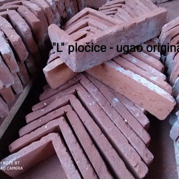 "L" pločice - ugao rezane stare cigle