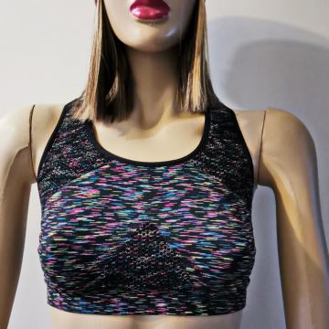 Crno - šareni sportski grudnjak broj M