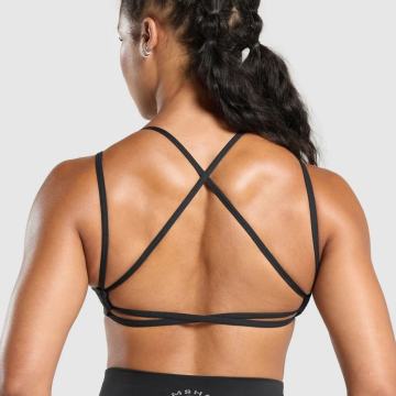 GymShark crni sportski grudnjak XS