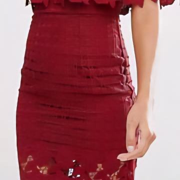 Asos bordo off shoulder haljina, vel.36