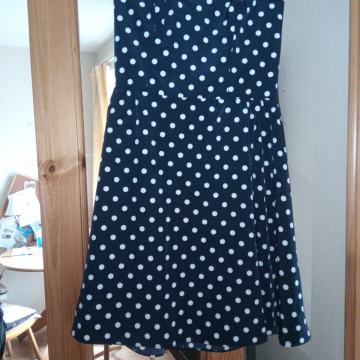 ASOS tamno plava BANDEAU A-LINE MINI DRESS, vel.12/M