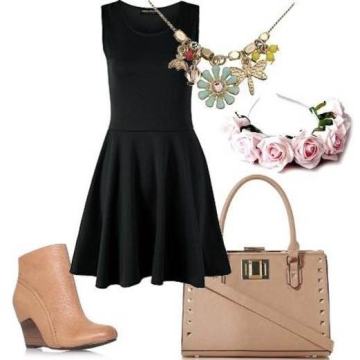 Mala crna koktel haljina punog kruga baršun velvet pliš