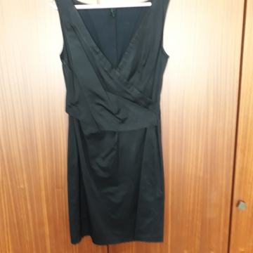 Benetton satenska crna haljina