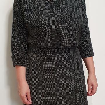 (BESPLATAN NOVČANIK Parfois) ESPRIT Crna točkasta haljina