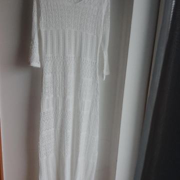 Čipkasta bijela haljina / kaftan za plažu S-L