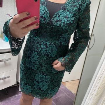 Čipkasta haljina H&M zelena