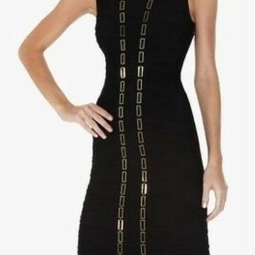 Crna bandage sexy haljina Herve Leger 36