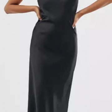 Crna slip midi haljina viskoza