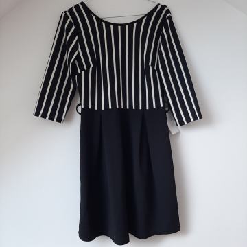 Crno bijela haljina novo 36 38