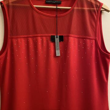 Crvena haljina s cirkonima vel L ravnog kroja NOVO Italy dizajn.