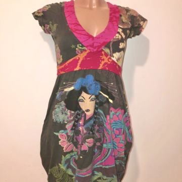 DESIGUAL haljina gejša S, 34, 36 pamučna, odlično stanje