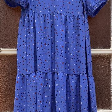 Duga plava šarena haljina