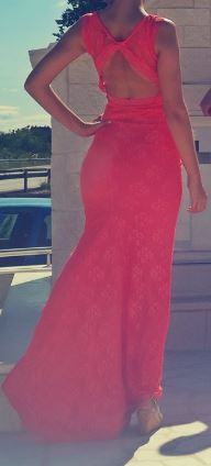 Giovanni duga haljina boje lososa