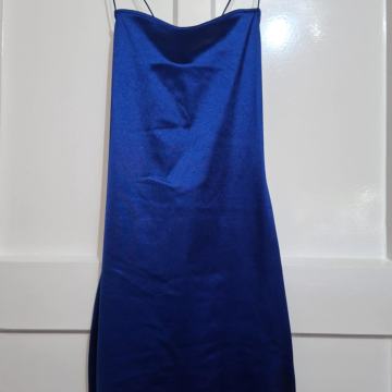 H&M plava satenska haljina