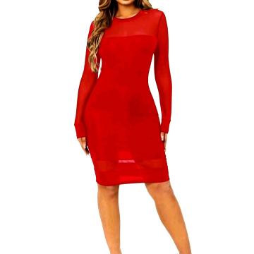 Haljina crvena dugi rukav, veličina L