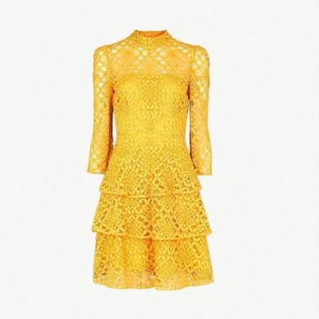 Haljina dizajnerska  čipka volani 36