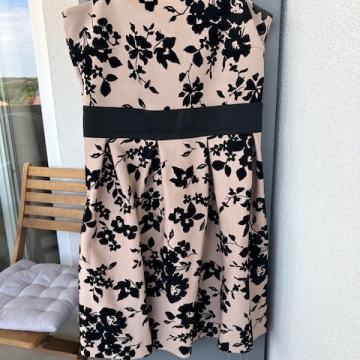 Bež-crna haljina do koljena, vel.S