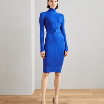 Haljina plava sa visokim ovratnikom, vel L