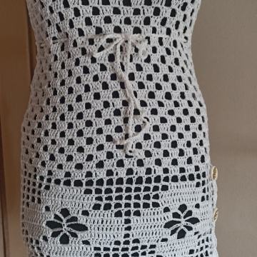 Haljina/tunika ručno heklana vel.38/40+poklon torbica