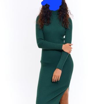 Haljina zelena s prorezom, veličina M/L