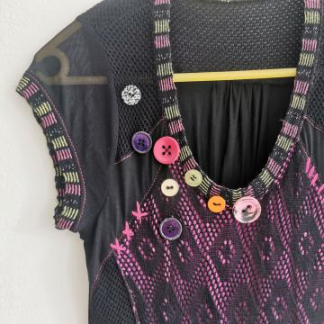 Heklana crno roza haljina 34