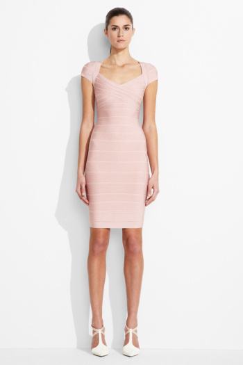 Roza haljina HERVE LEGER original nova