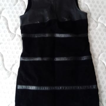 Izvrsna crna haljina od prave kože, kupljena u Milanu, vel. 38